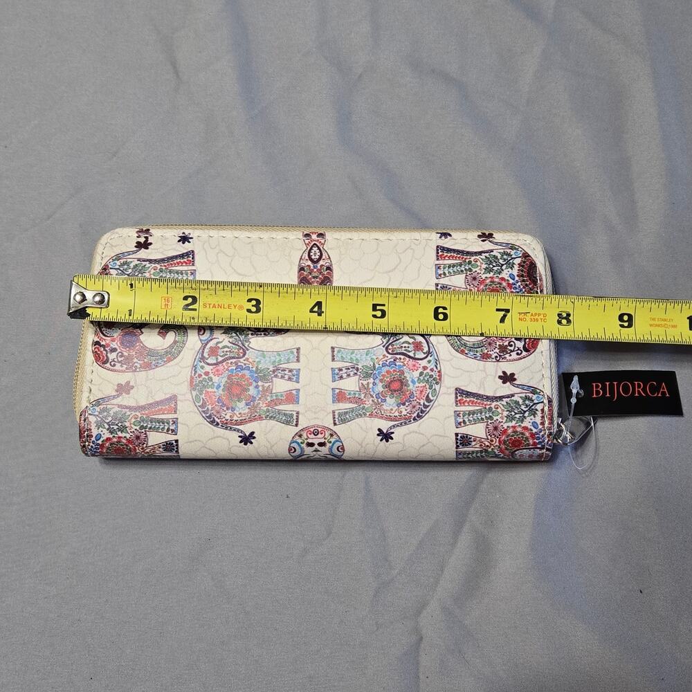 Bijorca Floral Elephant Zip-Around Clutch Wallet - Picture 4 of 5